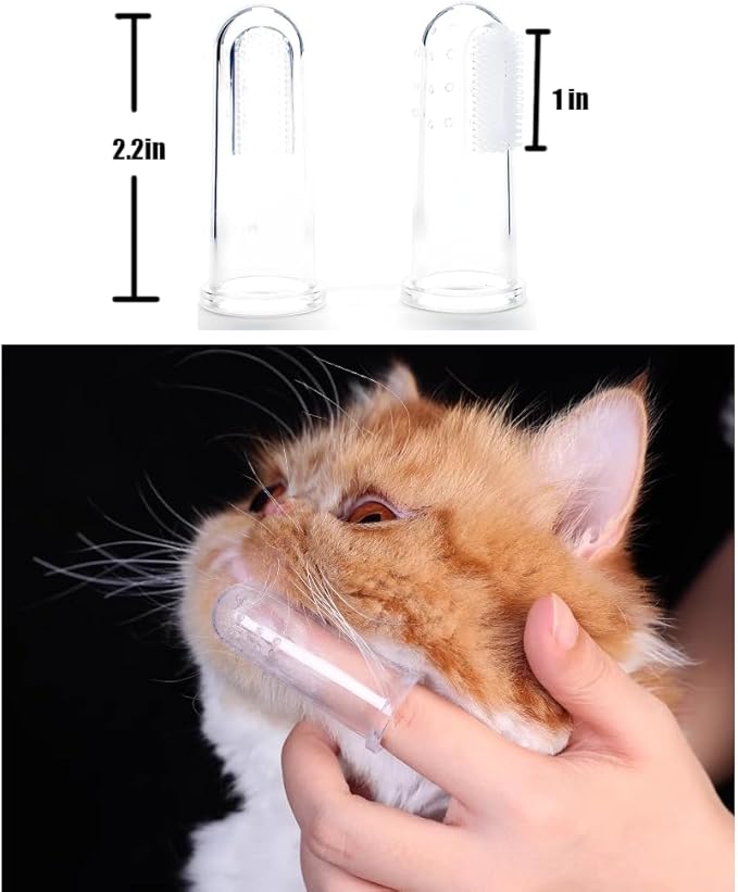 6Pack Dog Toothbrush,360º Dog Tooth Brushing Kit, Cat Toothbrush, Teeth Cleaning, Finger Brush