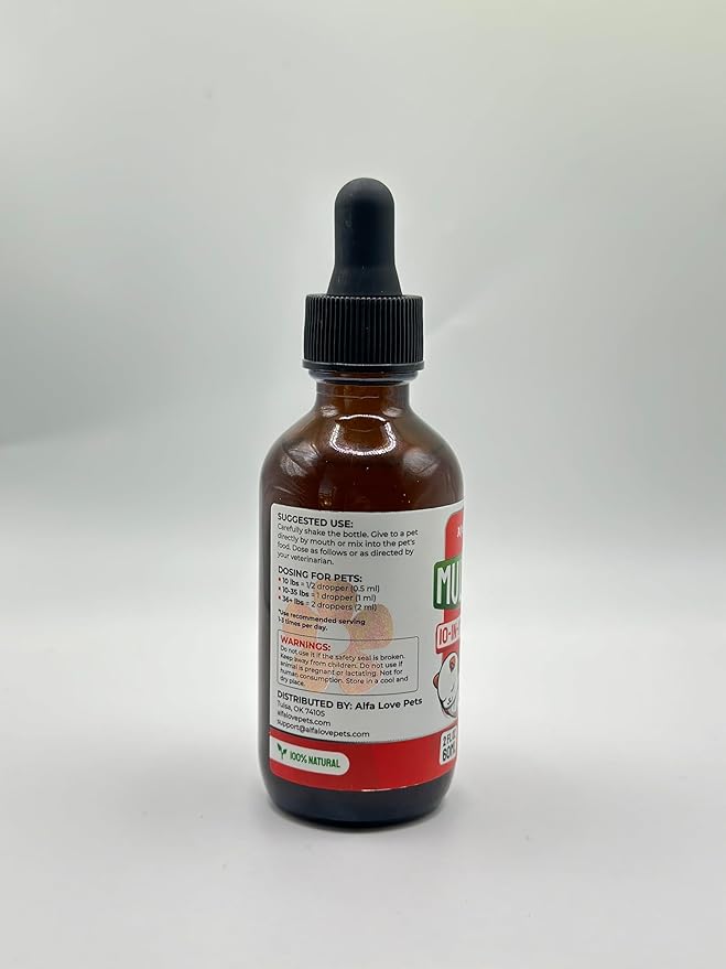 Liquid Multivitamin for Dogs โ Cat Multivitamins for Indoor Cats โ 10-in-1 Liquid Dog Vitamins B Complex, C, D3 โ Digestion, Urination, Hip & Joint, Skin & Coat โ Cranberry Flavor โ 2 Oz