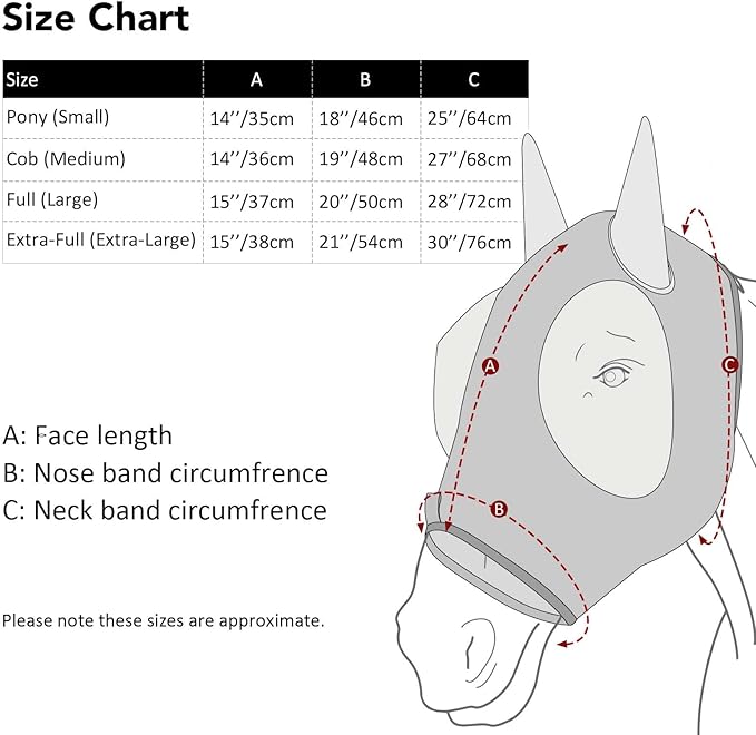 Harrison Howard Super Comfort Stretchy Fly Mask Large Eye Space with UV Protection Soft on Skin with Breathability Checker Board S