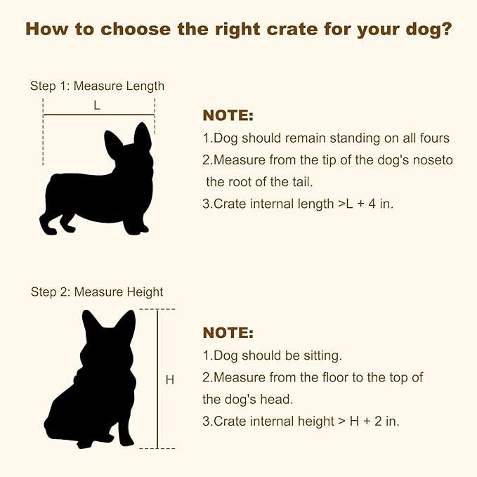 EasyCom 33" Dog Crate Furniture with Name Tag, Heavy Duty Dog Kennel Indoor for Medium and Small Dogs, Double-Doors Sturdy Metal Dog Cage, Decorate House as TV Stand, End Table, Bedside Table