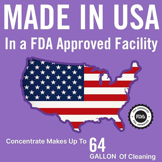 Multi-Purpose Probiotic Enzyme Cleaner, Made in USA - Pet Stain and Odor Remover - Concentrated - Professional & Home Strength Drains, Floors, Bathrooms, Toilets Trash Can, (1 gallon, Lavender)