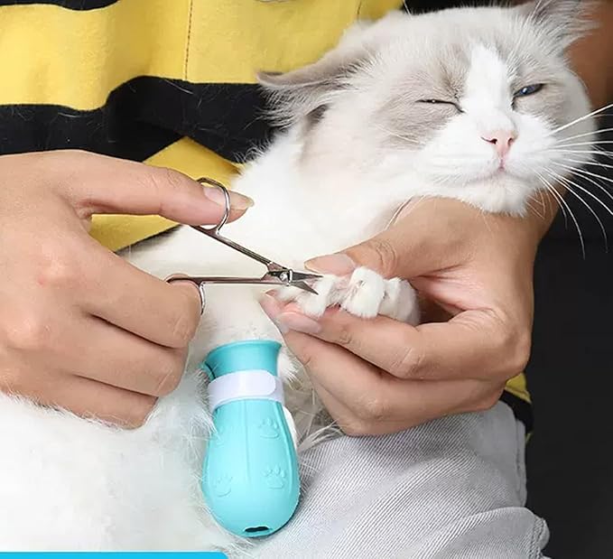8 Piece Cat Grooming Supplies ,Adjustable Multifunctional Anti-Bite Shower net Bag,Cat Claw Covers,Cat Bath Brush and Cat Nail Clipper(Grey-B)