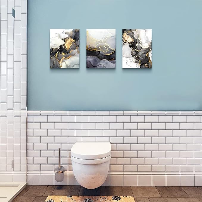 Boho Wall Decor - Abstract Ink Paintings, Framed Wall Art for Living Room, Bedroom & Office - 20" X 28" - 3 Piece Set