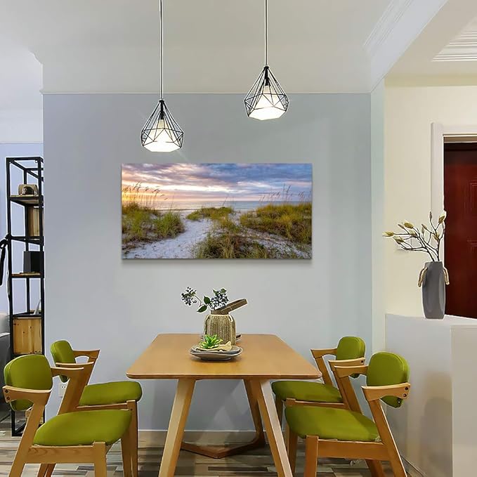 canvas wall art for living room bedroom Wall Decor ocean sand dunes grass Landscape painting Ready to Hang Home Decorations office family bathroom kitchen sea beach canvas art Prints pictures Works