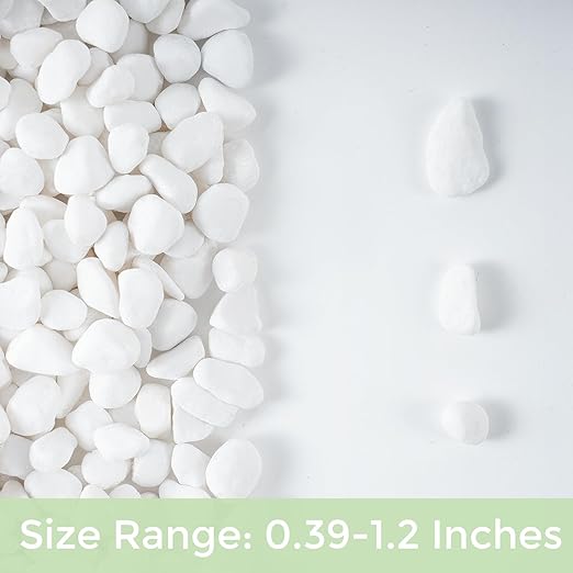 SIDONG 10 LB White River Rocks, 0.4-1.2 Inches Matte Pebbles for Indoor Plants, Aquarium Rocks Used in Fish Tank, Decorative Stones for Plants, Vases, Home DΓ©cor, Crafting, Garden Landscaping