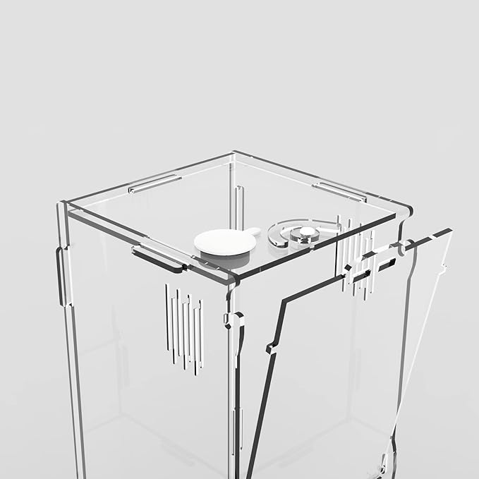 BETAZOOER Acrylic Mini Reptile Tank Habitat Transparent Terrariums with Locking Latch Suitable for Tarantula Isopod Roach Invertebrates (8''x6''x14'')