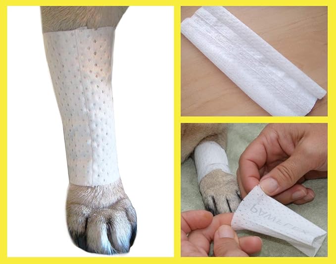 Protective Sleeve Tubular Cover - Bandages - for Dogs Cats and Other Pets First Aid Wound Care Comfortable Non-Adhesive Breathable & Water Resistant 12 Strips (yields 24-36 Covers)-(X-Small)