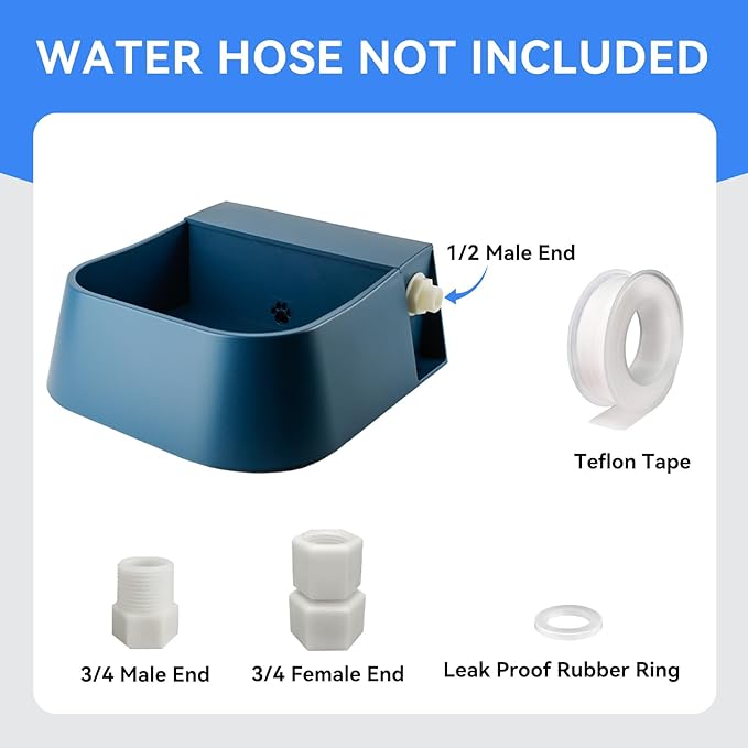 NAMSAN Automatic Dog Water Dispenser with Float Valve, 3/4'' Adapter, Outdoor Automatic Water Dispenser for Cats Chicken Animals, Goat Waterer, Livestock Water Trough