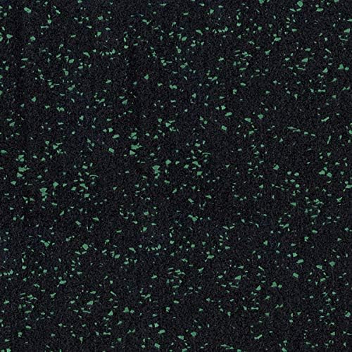 American Floor Mats 1/4in (7mm) Thick 10% Green 4' x 15' Heavy Duty Rubber Rolls, Protective Exercise Mats, Home Gym Rubber Flooring