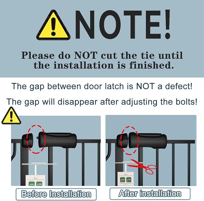 Extra Wide Baby Gate With 14.17in Extensions - Walk Through Pressure Mount Auto Close Child Safety Gate (Black, Extension-14.17"/36cm)