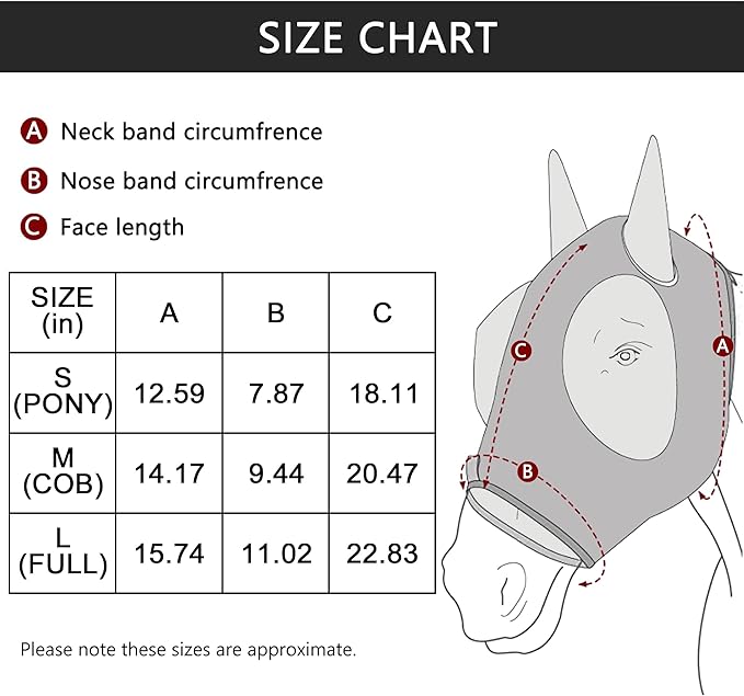 Horse Fly Mask with Ears - Large Eye Space for Full Vision, Breathable Stretch Comfort Fit, UV Protection, Forelock Opening, Easy Pull-On Violet Pony