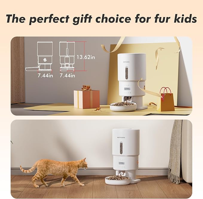 Automatic Cat Feeder - 5L Anti-Clog Cat Food Dispenser with Freshness Preservation, 1-6 Meals/Day, Programmable Portions, 10s Voice, 180-Day Battery Life, Auto Pet Feeder for Multi Cats & Dogs