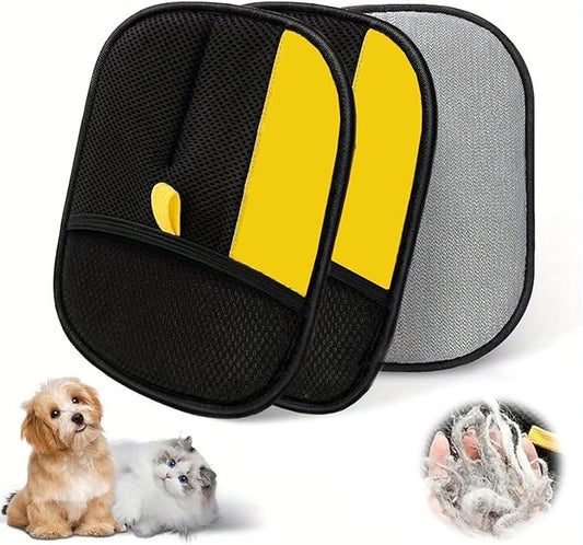 3Pcs Pet Hair Removal Glove for Cats & Dogs, Upgrade Efficient Grooming Gloves for Pet Hair, Cat Grooming Gloves for Hair Removal,Reusable Cat & Dog Hair Remover for Couch, Furniture
