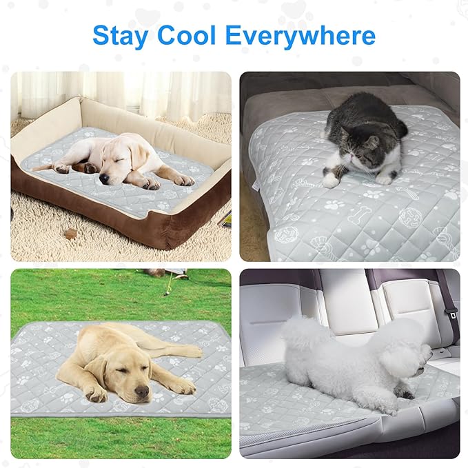 MH MYLUNE HOME Self Cooling Mat for Dog, 28”x39” Arc-Chill Cooling Fiber & Endothermic Color Changing Pet Cooling Pad, Foldable & Washable Non-Toxic Summer Pet Blanket