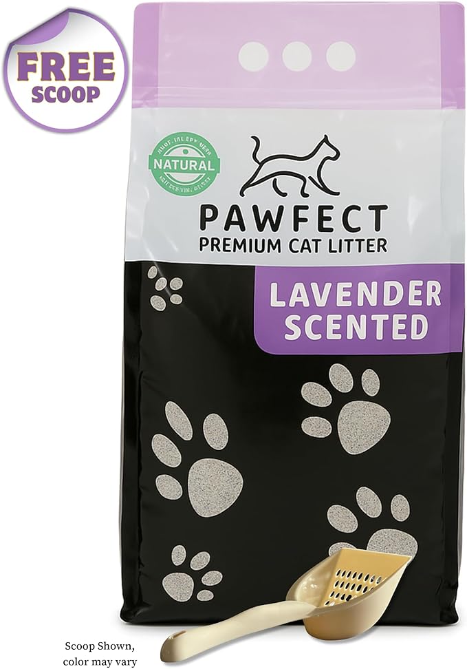 Lavender Scented Cat Litter – 37.8 lb / 20L, Fast Clumping, Natural Odor Absorption, Lightweight Formula, Made with Turkish White Bentonite