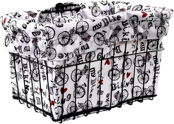 Cruiser Candy Bike Basket Liner Waterproof, Universal Fit for Most Bike Baskets, Stylish 2in1Tote, Bike Basket Cover, EBiKE Front Wire Or Wicker Bike Baskets Fits Up to 15x12x10
