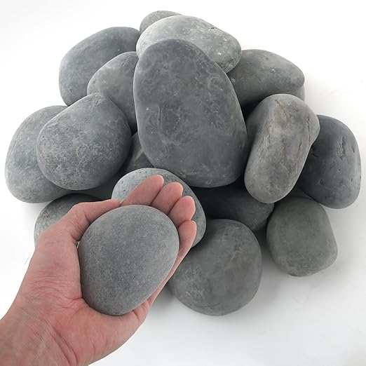 5 lbs Mexican Beach Pebbles, 2-3 Inch Decorative River Rocks for Fish Tank Aquarium Fountain, Decorative Pebbles for Garden Landscaping, Home Décor, Outdoor Paving Walkways Pathways Backyard