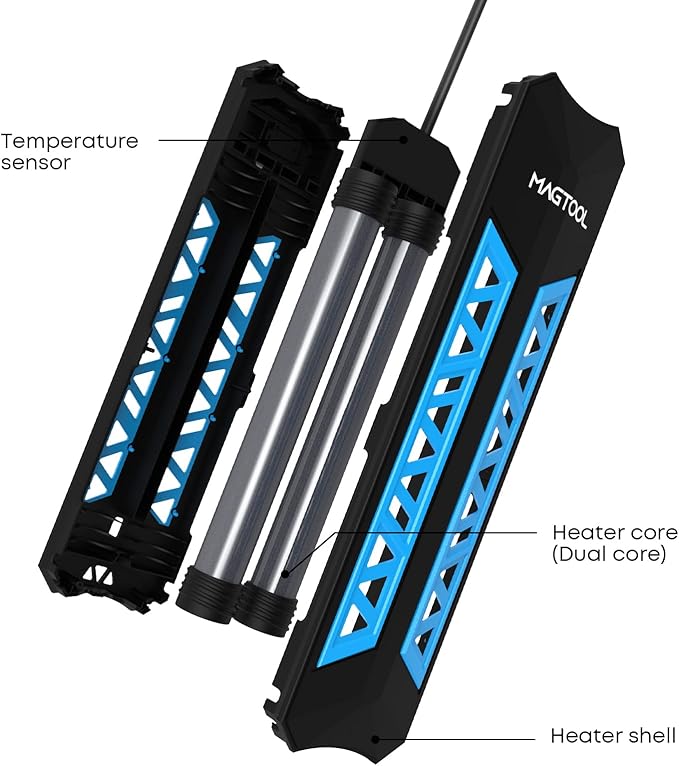 MagTool Aquarium Heater, 100W-1200W Submersible Fish Tank Heater with Over-Temperature Protection and Automatic Power-Off Fish Heater with Digital LED Controller for Freshwater and Saltwater