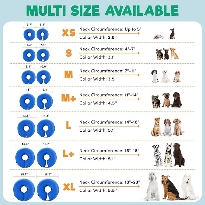 BENCMATE Inflatable Dog Cone Collar Alternative, Soft Dog Cone for Small Medium Large Dogs and Cats, Neck Recovery ECollar Donut Collar After Surgery (Small, Constellation)