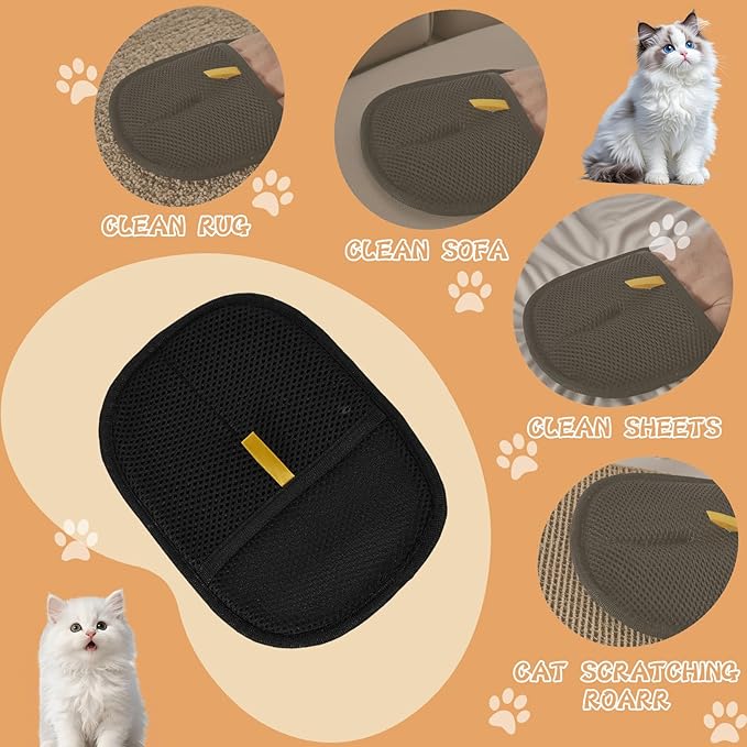 Pet Hair Remover Gloves for Cats & Dogs, Electrostatic Pet Hair Removal Gloves Brush for Pets Hair, Pet Hair Clean Up,Pet Hair Remover for Furniture