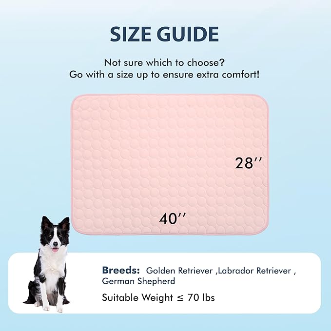 MICROCOSMOS Summer Cooling Mat & Sleeping Pad- Water Absorption Top, Materials Safe, Easy Carry, EZ Clean. Keep Cooling for Pets, Kids and Adults.(Pink, 40" x 28")