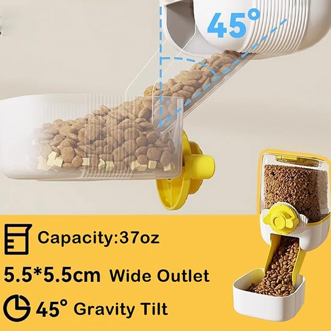 Pet Hanging Automatic Feeders Drinking Bowls,Gravity Rabbit Feeder and Water Set,Cage Cat Food Bowl Feeding Station for Puppy Kitten Chinchilla Hedgehog Guinea Pig Ferret (Green-Food)