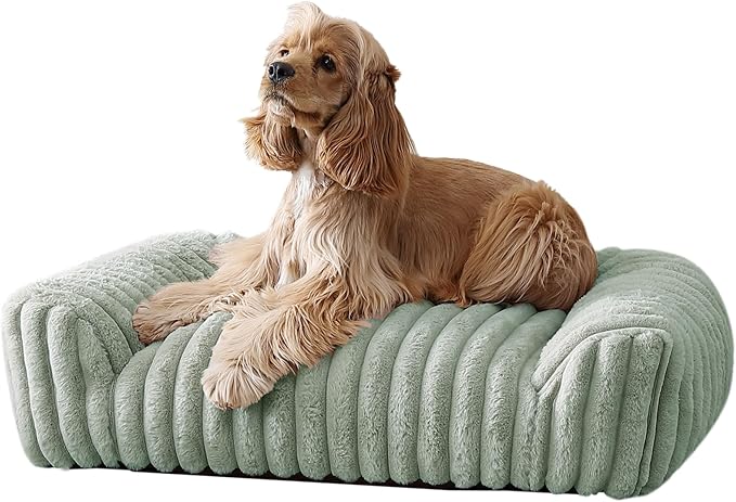 Arlee Saddle Sofa Memory Foam Pet Bed, Comfortable & Washable, Ideal for Dogs and Puppies, Extra Comfort, Couch Design, Crate & Kennel Furniture, Pet Supplies & Essentials, Sage, Large