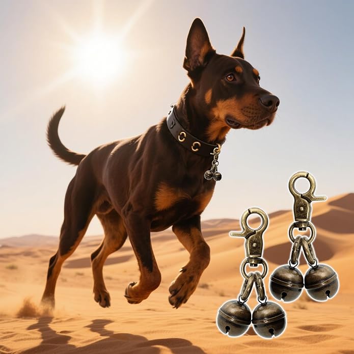 Copper Bells for Dog Collars with Snap Clips - Made of Pure Copper for Dogs/Cat - Clear Sound & No Rust - Save Birds Wildlife, Know Where Your Pet Christmas Sounds