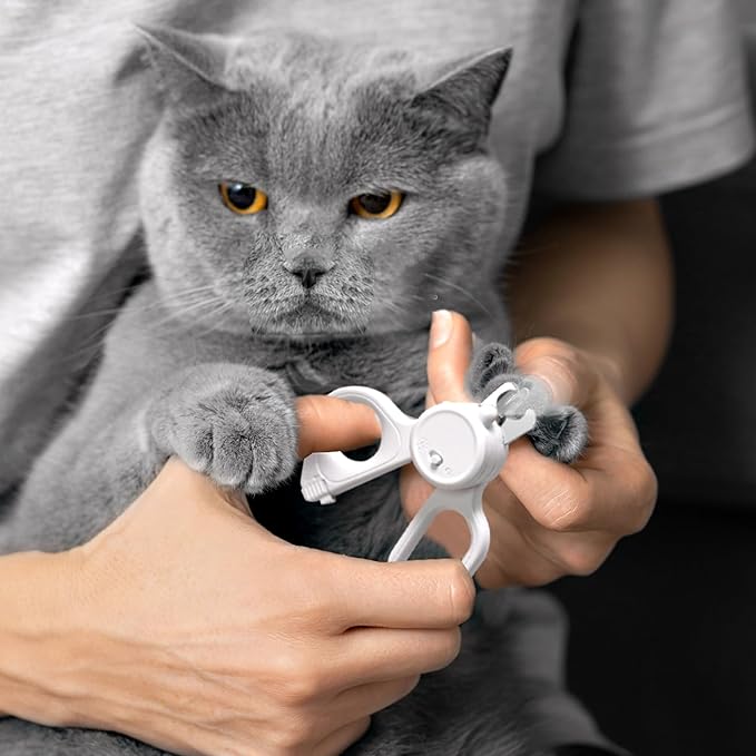Professional Dog and Cat Nail Clippers with Lights to Illuminate Nails or Blood Lines for Safe Trimming,Sharp Stainless Steel Pet Nail Trimmers with Safety Guard to Avoid Overcutting for Small Animals