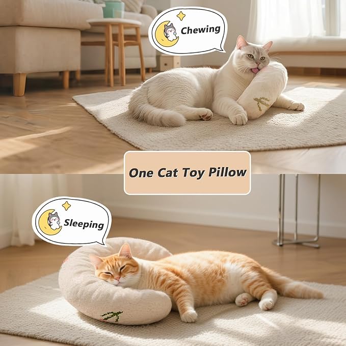 Cat Couch with Soft Pillow, Supportive Dog Couch, Cat Sofa with Removable Cover,Cute Moon Shaped, 24 Inch