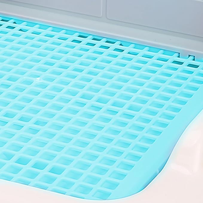 Indoor Dog Potty Tray, Miniature Poodle Dog Pad Holder Tray, Puppy Training Anti Slide Plastic Potty Tray Dog Toilet, Dog Litter Box for Small and Medium Dogs (Blue)