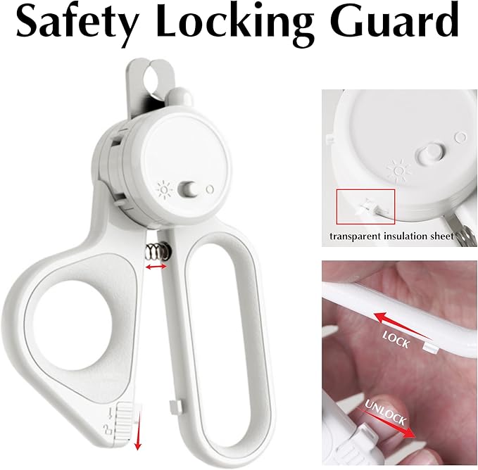 Professional Dog and Cat Nail Clippers with Lights to Illuminate Nails or Blood Lines for Safe Trimming,Sharp Stainless Steel Pet Nail Trimmers with Safety Guard to Avoid Overcutting for Small Animals