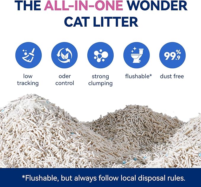 OPET Mixed Tofu Cat Litter - 18lb Strong Clumping Litter, Mixed Tofu and Bentonite, 99.9% Dust Free and Flushable Cat Litter, Natural Sustainable Ingredients Odor Control, Low Tracking(18lb, Fresh)