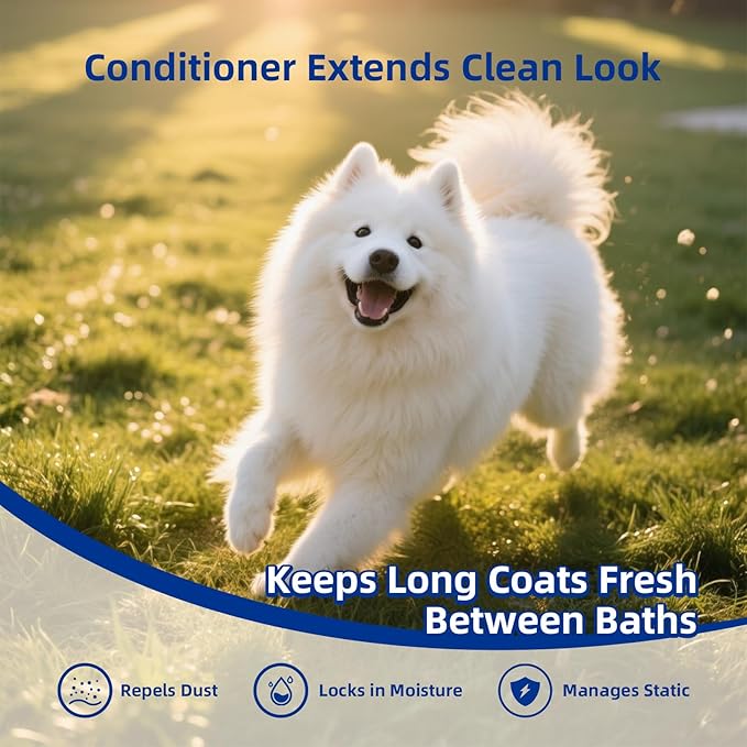 Unipaws Biotin Long-Haired Dog Conditioner β Volumizing, Anti-Shedding, Detangling & Softening for Glossy, Show-Ready Coats with Hibiscus β EWG Green & Medicated, Made in Korea, 16.9 Fl Oz / 500ml