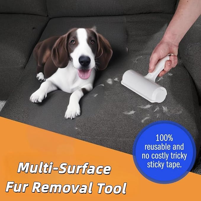 Roller Pet Hair Removal Tool,Reusable Lint Roller - Cat and Dog Hair Remover for Furniture,Dog Brush for Shedding,Portable Multi-Surface Fur Removal Tool (Sofas,Carpets,Clothing,Bed Sheet)