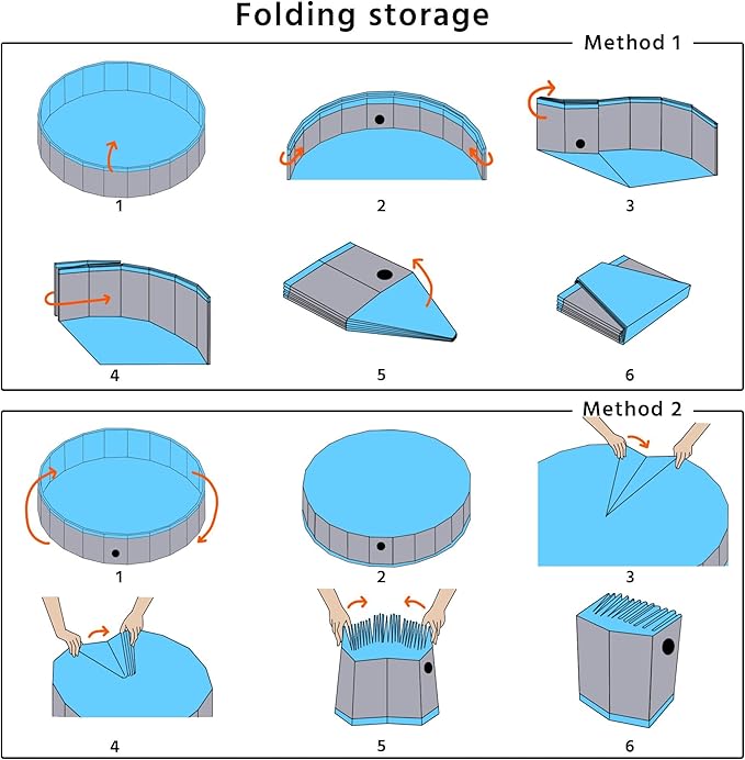 Yaheetech Grey Hard Plastic Dog Pools for Small Medium Large Dogs Puppies Pet Collapsible Bath Pool Tub for Outdoor/Home Use, Pet Repair Patches Included, XL