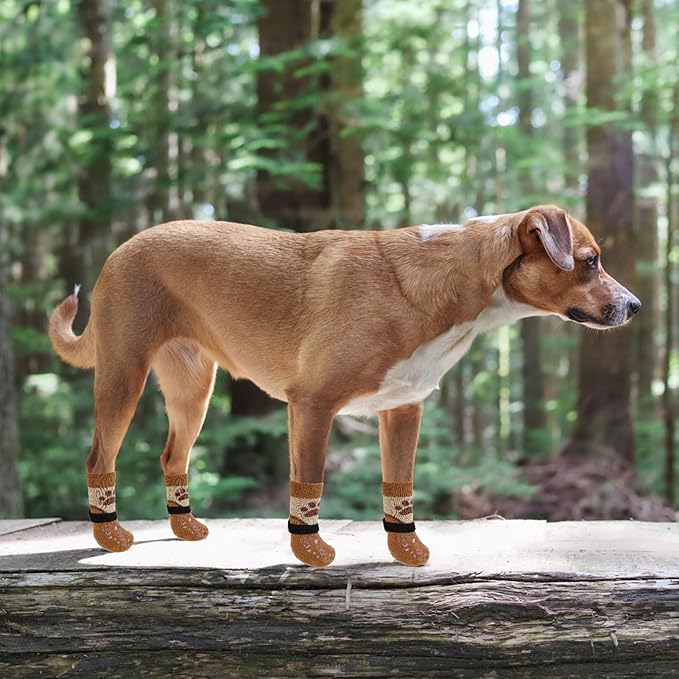 KOOLTAIL Dog Socks for Hot/Cold Pavement to Prevent Licking Paws Scratching,Anti Slip Pet Boots&Paw Protector for Hardwood Floors,Traction Control Grip Booties for Small Medium Large Senior Dogs S