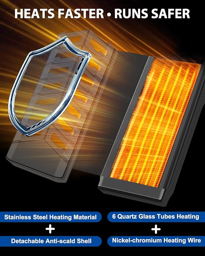 fishkeeper 1000W Submersible Aquarium Heater – Ultra-Safe Digital Fish Tank Heater for 135-280Gal, Leaving Water Auto Power-Off, PID Intelligent Fast Heating, 59°F-93°F Accurate Temperature Control