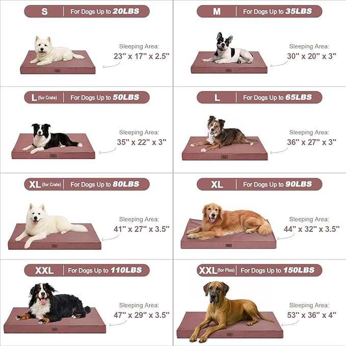 Outdoor Extra Large Dog Bed, Jumbo Waterproof Dog Bed for Large Dogs, Orthopedic Egg Foam Pet Bed Mat with Removable Oxford Cooling Cover, Pink