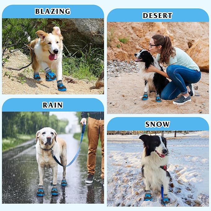 Dog Shoes for Large Medium Small Dog, Mesh Breathable Dog Shoes for Hot Pavement, Anti-Slip Dogs Boots Paw Protectors with Reflective for Outdoor Walking Indoor Hardfloors (Size 2)