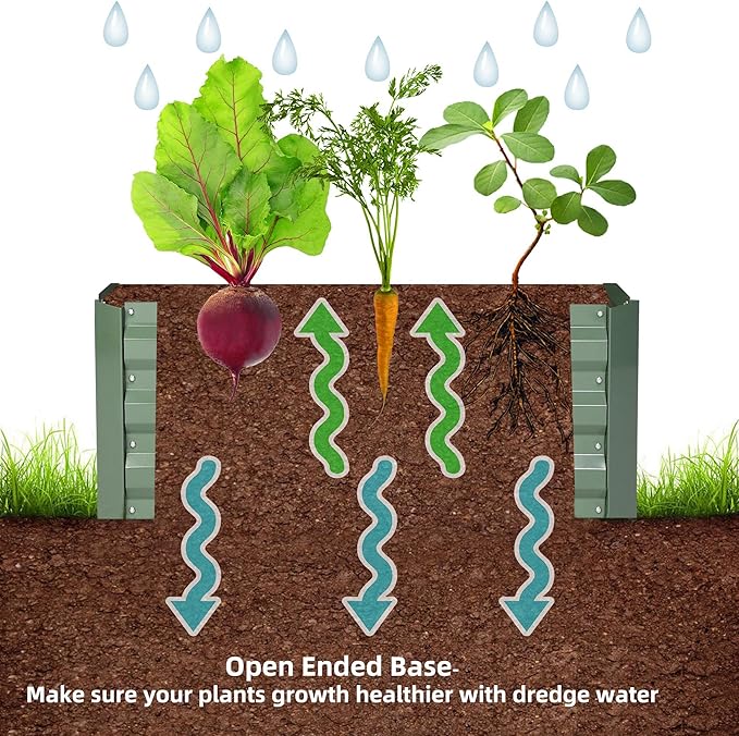 4x4x1ft Metal Raised Garden Bed Kit,Galvanized Garden Bed Box for Vegetables, Flowers, Herbs, and Succulents,120 Gallon Capacity - Green