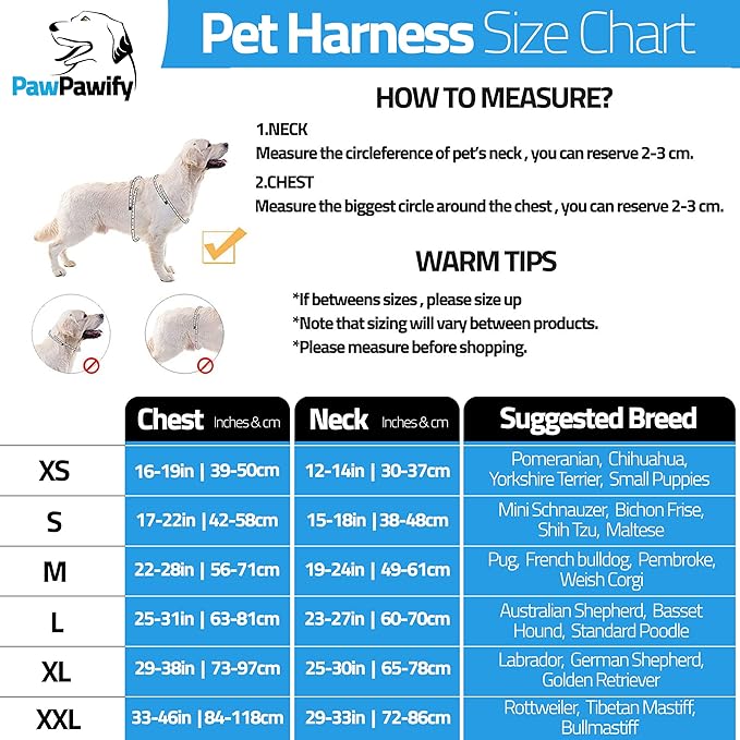 PawPawify Custom No Pull Dog Harness with Name and Phone Number, Heavy Duty Personalized Pet Vest to Prevent Tugging, Pulling, or Choking, Training and Walking (SkyBlue, L (40-60 LBS))