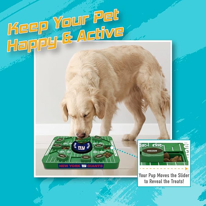 Pets First NFL New York Giants Large Puzzle Toy - Interactive Dog Treat & Slow Feeding Toy