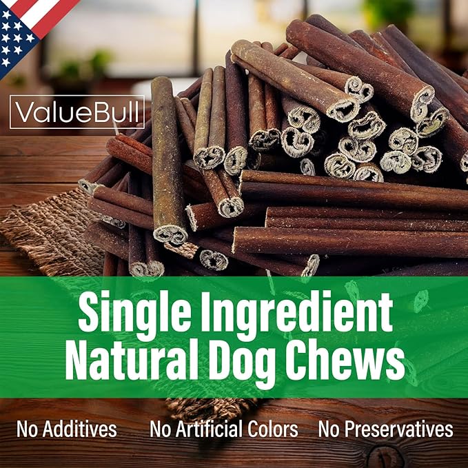 ValueBull USA Collagen Sticks for Dogs, 6 Inch Jumbo Chews, Natural Long-Lasting Dog Treats, 100 Count Bulk Pack - Promotes Joint, Skin & Coat Health with Glucosamine and Chondroitin