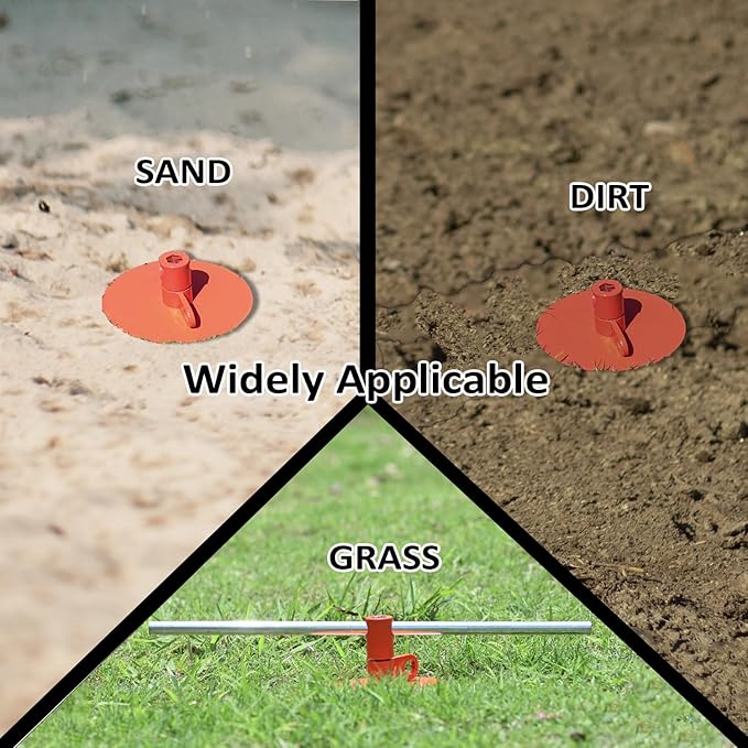 Dog Stakes for Outside Heavy Duty Hold up to 350Lbs Large Dogs Tie Out Tether Leash Chain for Yard Screw in Ground Anchors 17inch with Buffer Rope, Blue, 25 FT Steel Cable