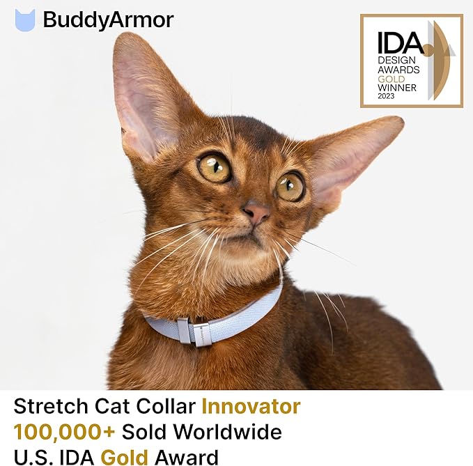 Safety Cat Collar Pro, Lightweight Elastic Release Non Breakaway Cat Collar Adjustable with Snap Fastener for Kitten All Small Large Cats,US IDA Gold Award (Midnight Black, S 5.9-11.8")