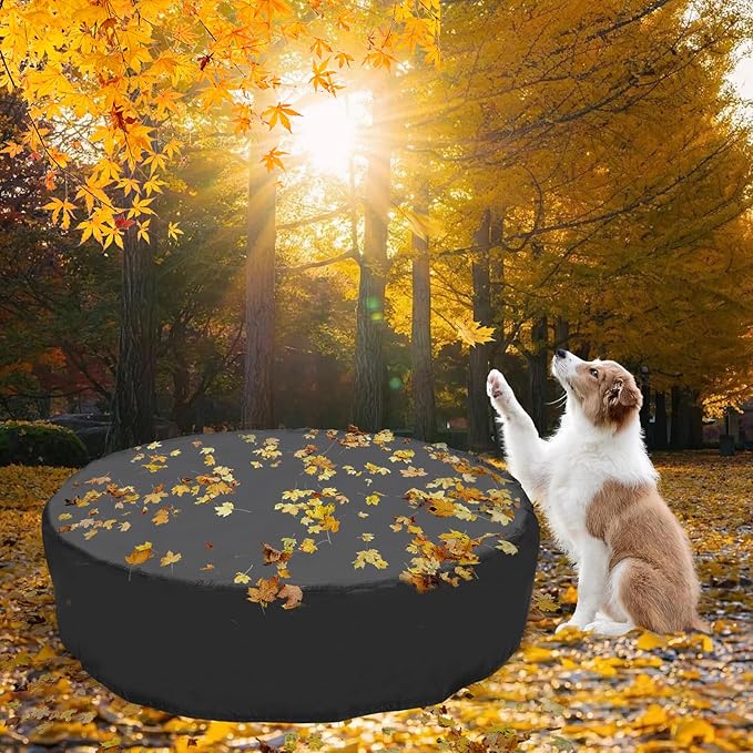 63 inch Foldable Dog Pet Bath Pool Cover, Portable Round Collapsible Pool Cover with Oxford Cloth Material and Drawstring Design for Dog Pet Pool, Waterproof and Dustproof (Black)