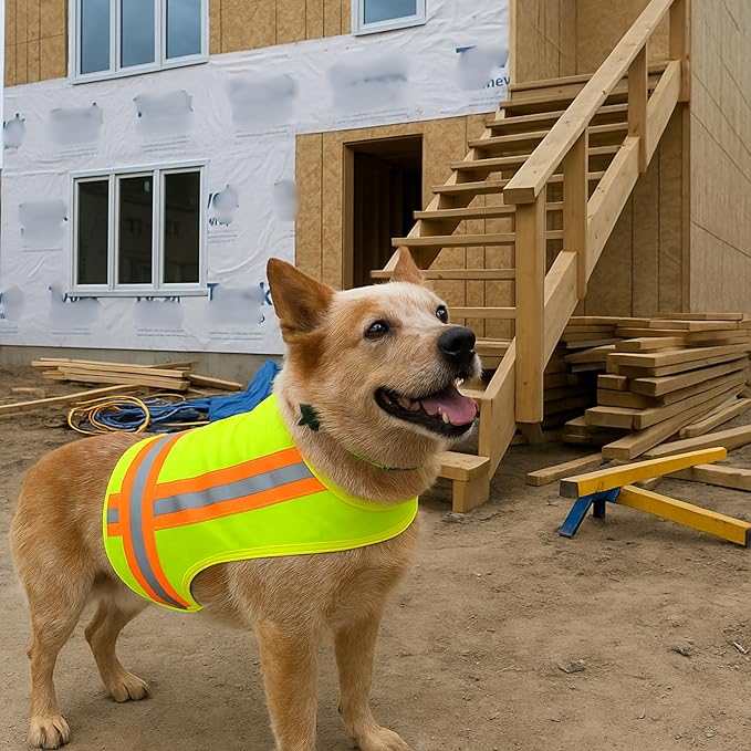 Reflective Dog Vest: Hi-Visibility Safety Gear for Outdoors. Safeguard Your Dog with Easy to wear Adjustable Reflective Vest Jacket (Medium)