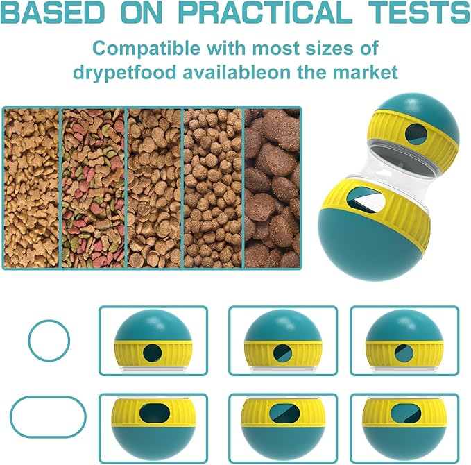 Interactive Dog Puzzle Toys for Indoor Adjustable Food Dispensing Treat Dispenser Ball & Slow Feeder for Large/Medium/Small Dog to Keep Them Busy, Green
