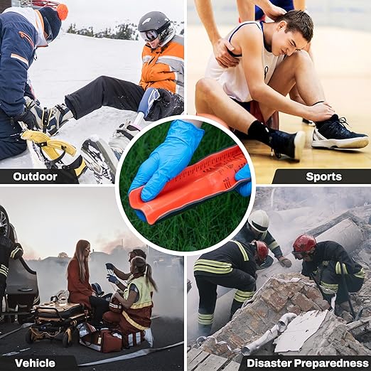 RHINO RESCUE First Aid Splint 36" X 4.3" Orange-Gray, Keep Bones in Position (4, Folded)